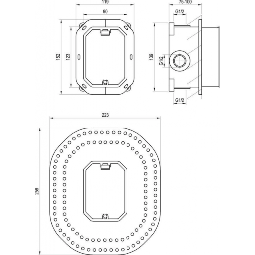 Встраиваемая часть смесителя RAVAK R-box RB 070.50 X070052